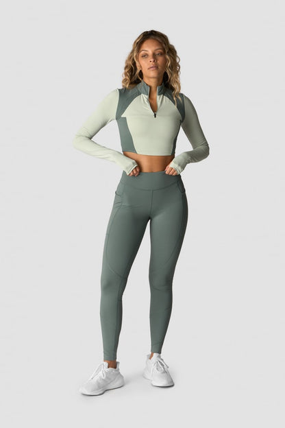 mirage cropped long sleeve wmn light sea green