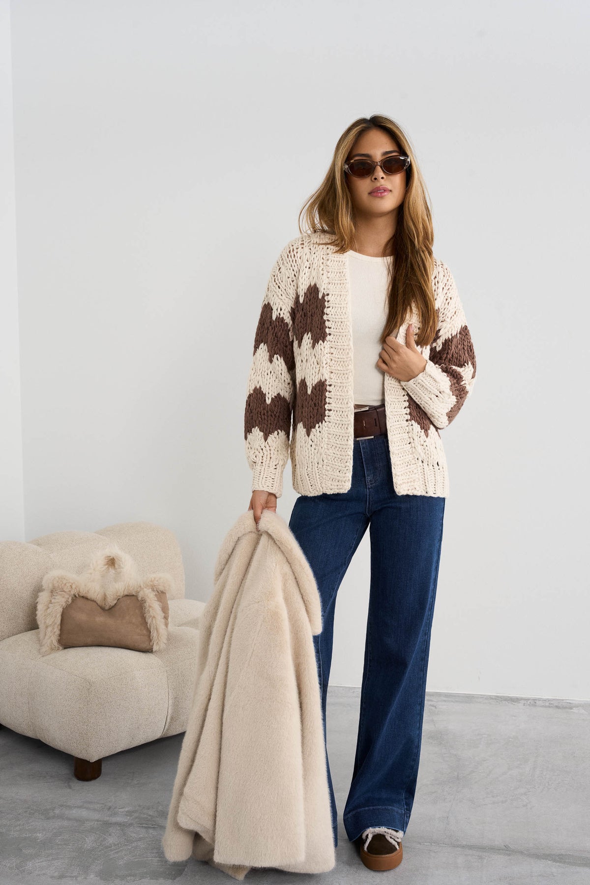 Grof gebreid vest