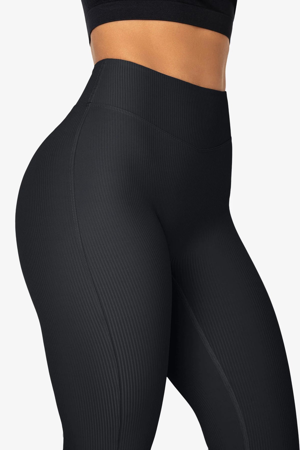 Ribbed Split Flared Leggings - for kvinde - FAMME - Leggings
