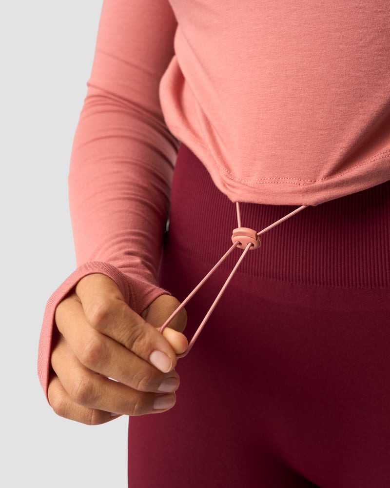 define cropped adjustable long sleeve dk rose