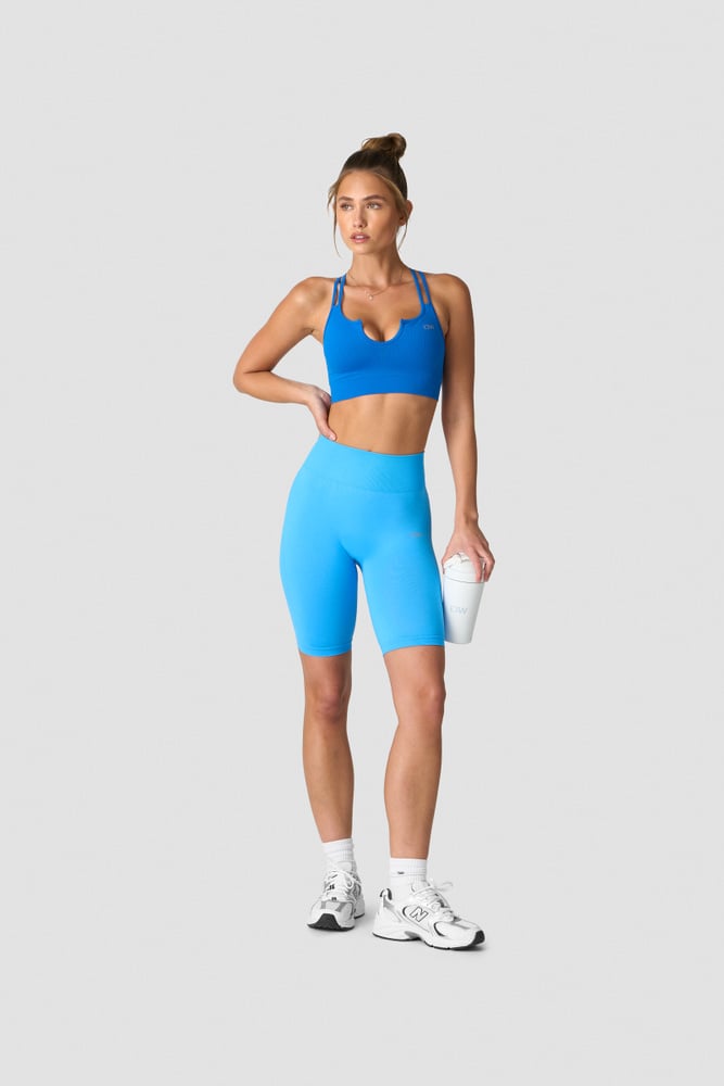 define seamless biker shorts wmn pacific blue