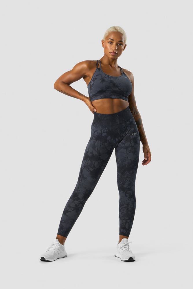 define seamless tie dye sports bra dark blue