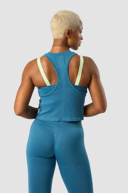 deluxe seamless cropped tank top teal