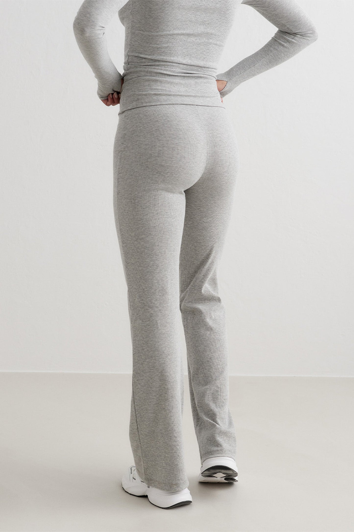 Ease Ribbed Pants - Grey Melange - for kvinde - aim'n - Pants