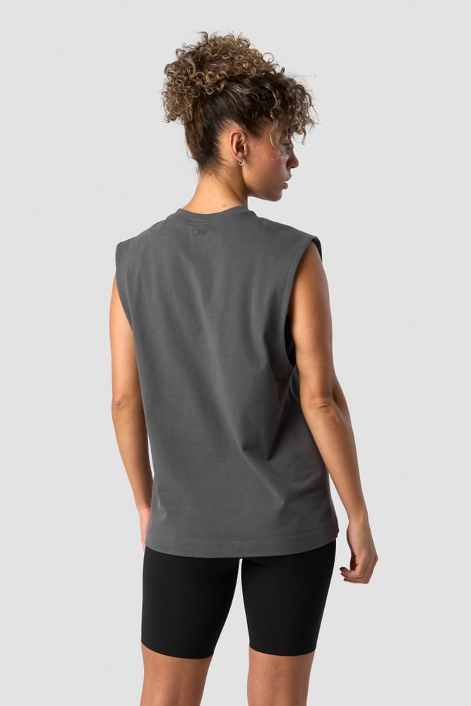 everyday cotton tank top dark grey