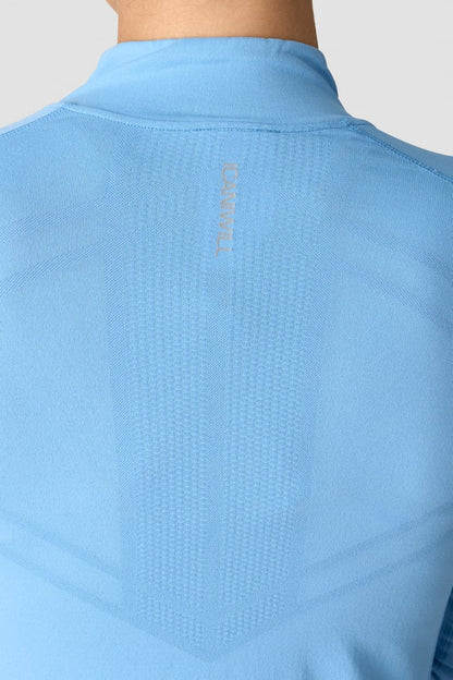 everyday seamless 1/4 zip wmn dove blue