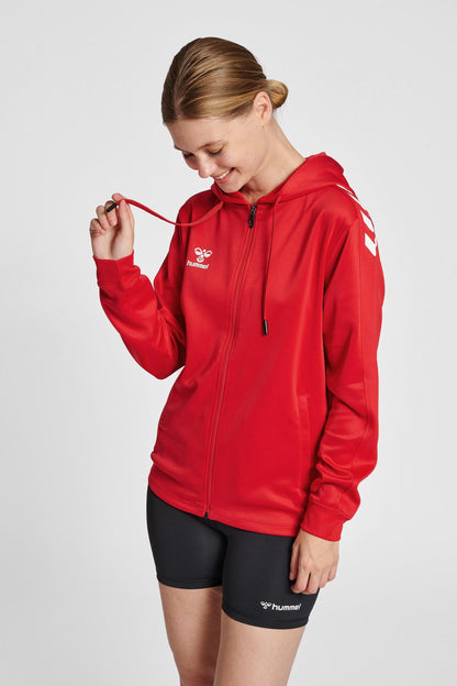 HUMMEL - Hmlcore Xk Poly Zip Hood Sweat Woma - True Red