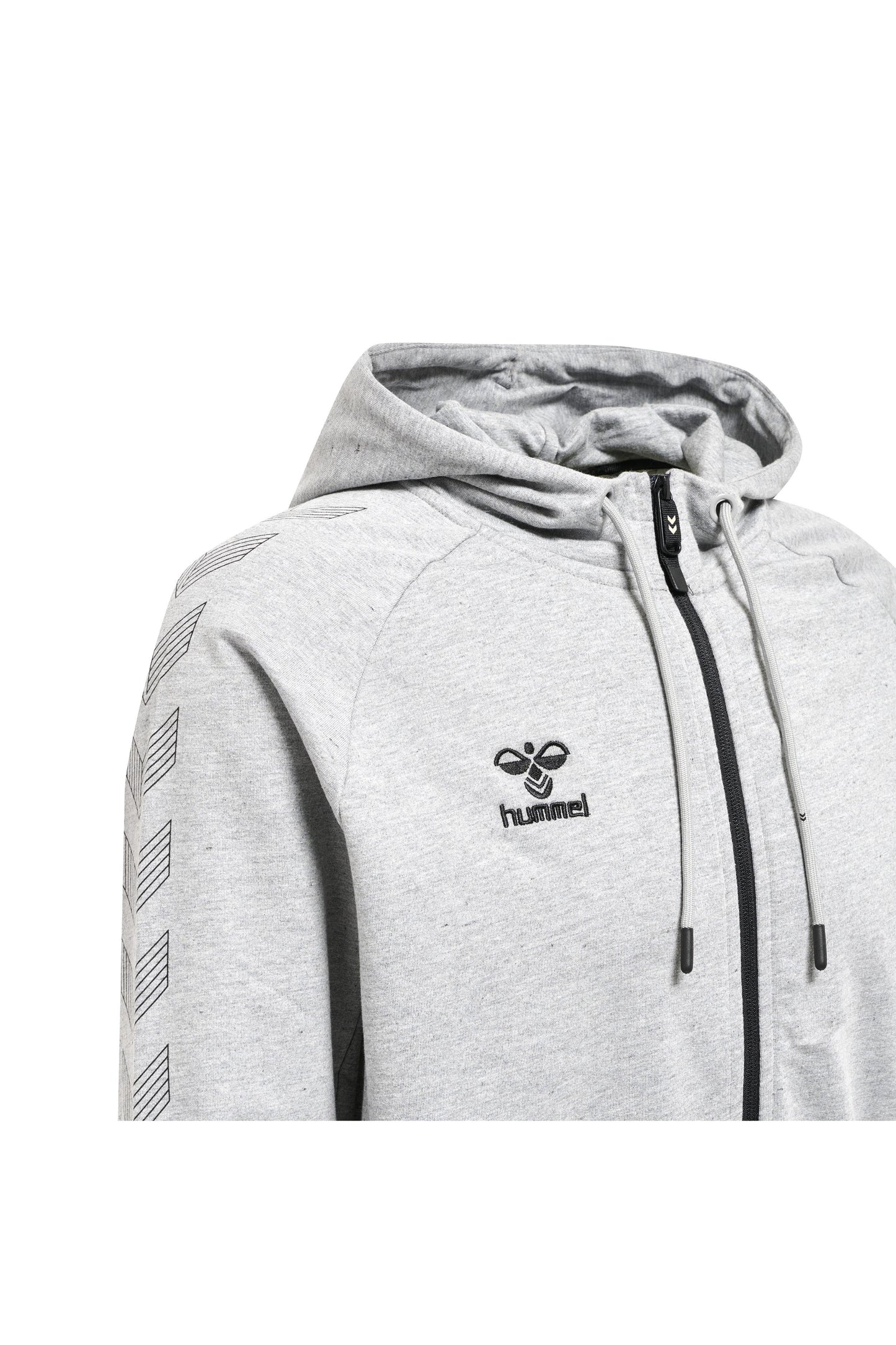 HUMMEL - Hmlmove Grid Cotton Zip Hoodie - Grey Melange