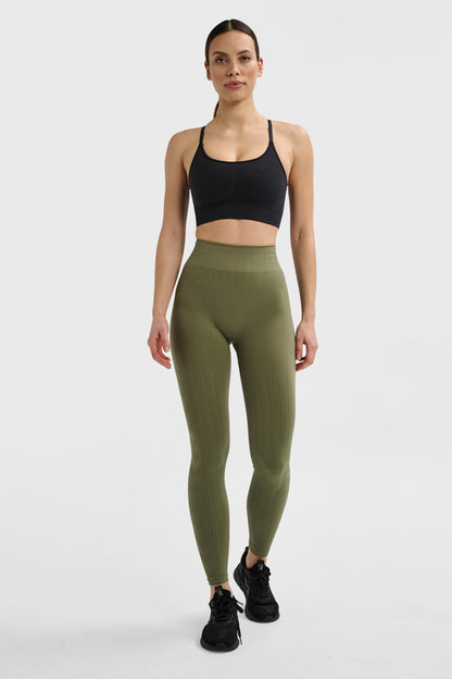 HUMMEL - Hmlmt Define Seaml Scrunch Tights - Deep Lichen Green