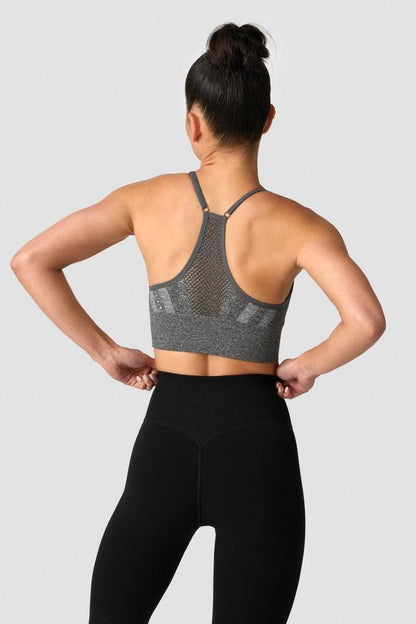 ICANIWILL - Queen Mesh Seamless Sports Bra - Grey Melange