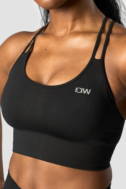 ICANIWILL - Ribbed Define Seamless Sports Bra - Black