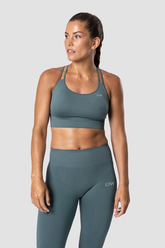 ICANIWILL - Ribbed Define Seamless Sports Bra - Jungle Green