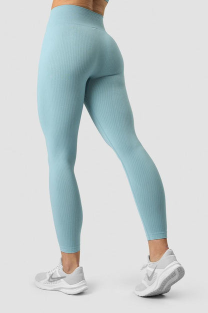 ICANIWILL - Ribbed Define Seamless Tights - Pale Blue