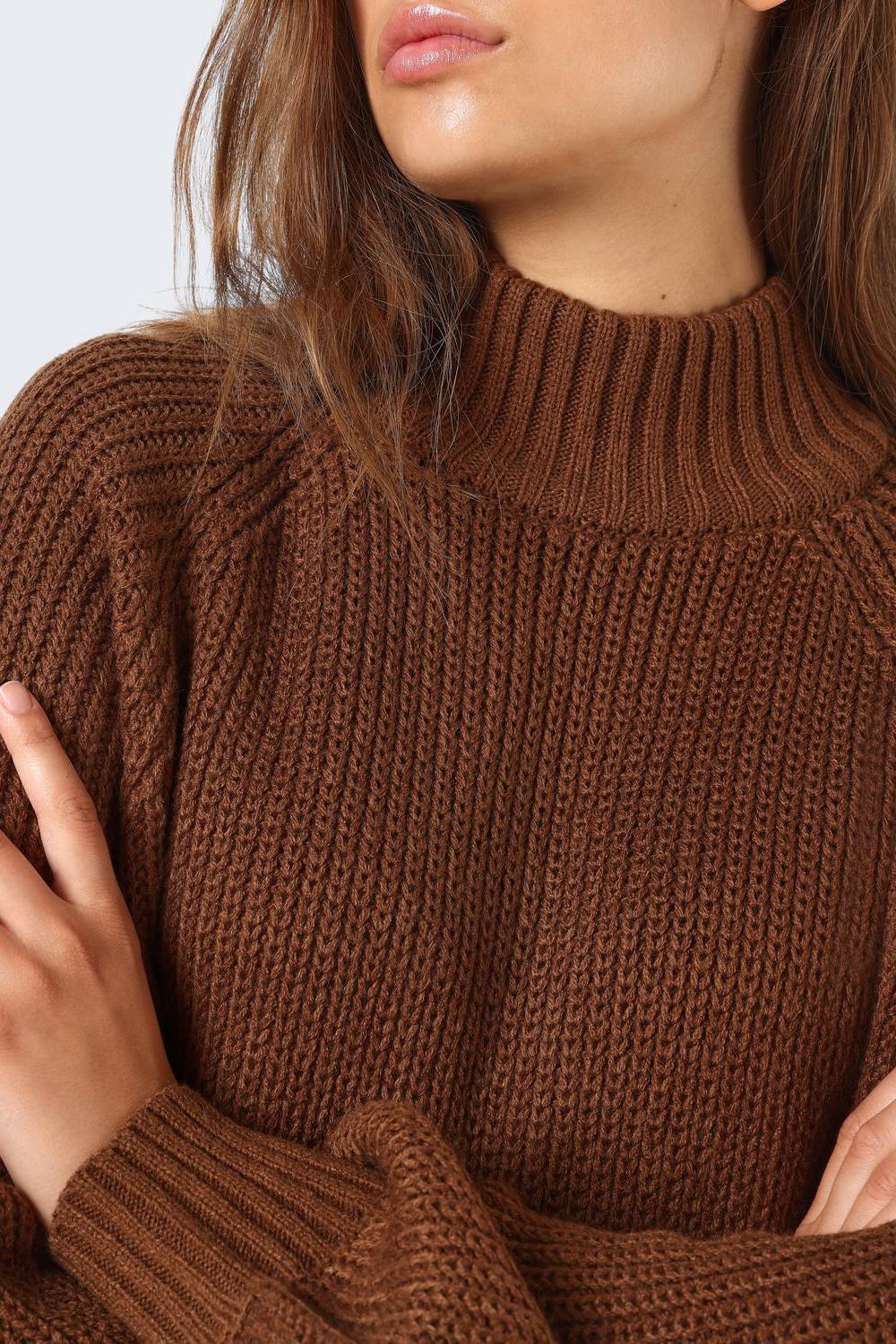 NOISY MAY - Timmy L/s Knit Dress - Brown