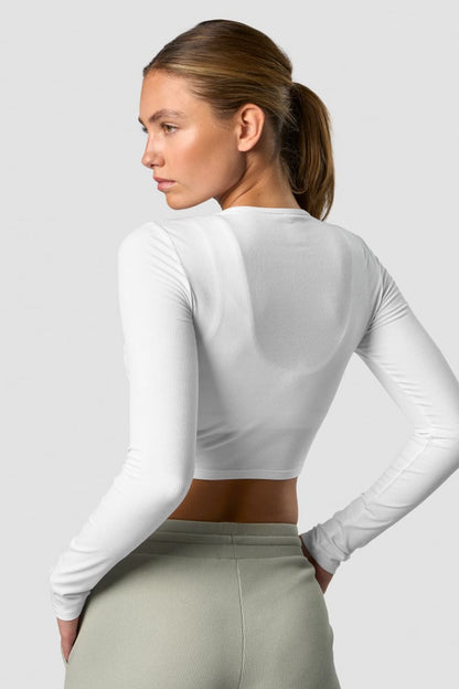 recharge cropped long sleeve wmn white