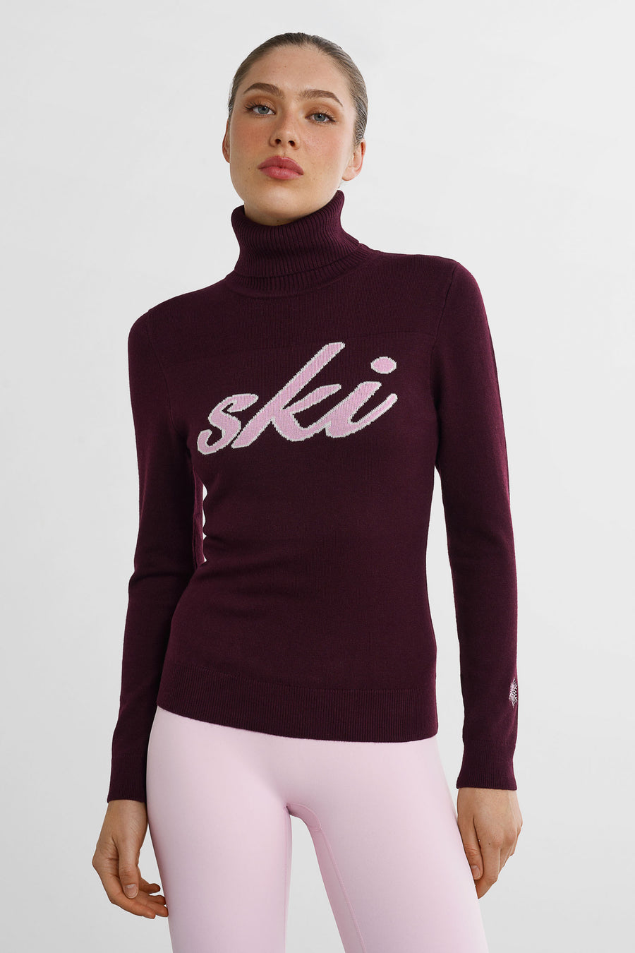 Retro Ski Sweater · Bordeaux/roze
