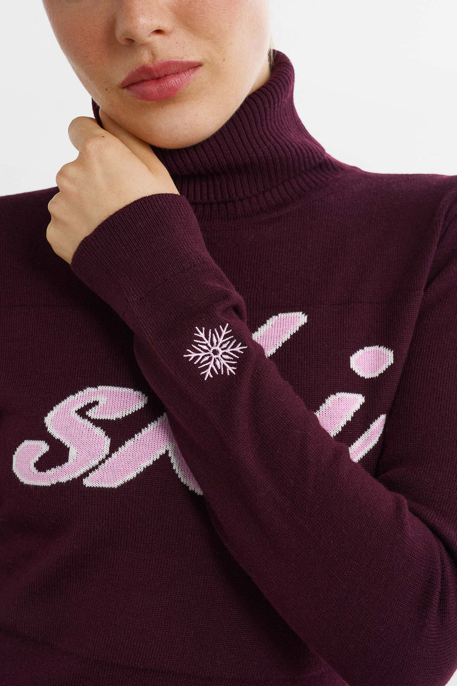 Retro Ski Sweater · Bordeaux/roze
