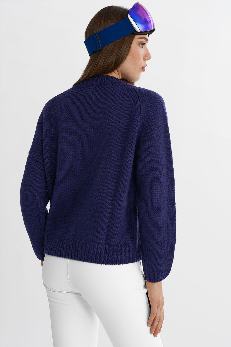 SKI Chunky Knit Sweater · Blauw/Wit