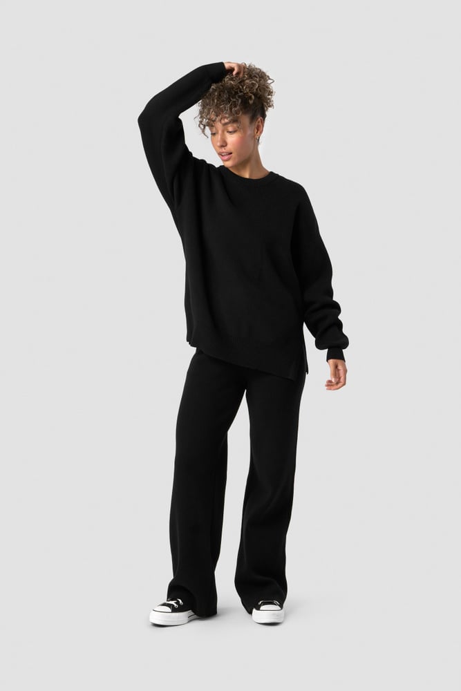 soft knit crewneck black