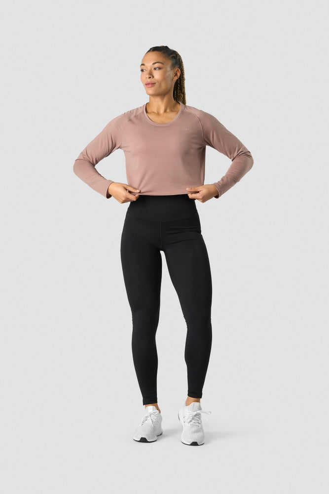 stride cropped long sleeve wmn light mauve