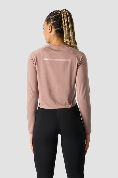 stride cropped long sleeve wmn light mauve