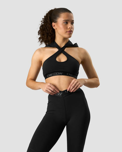 ultimate training hoodie sports bra black