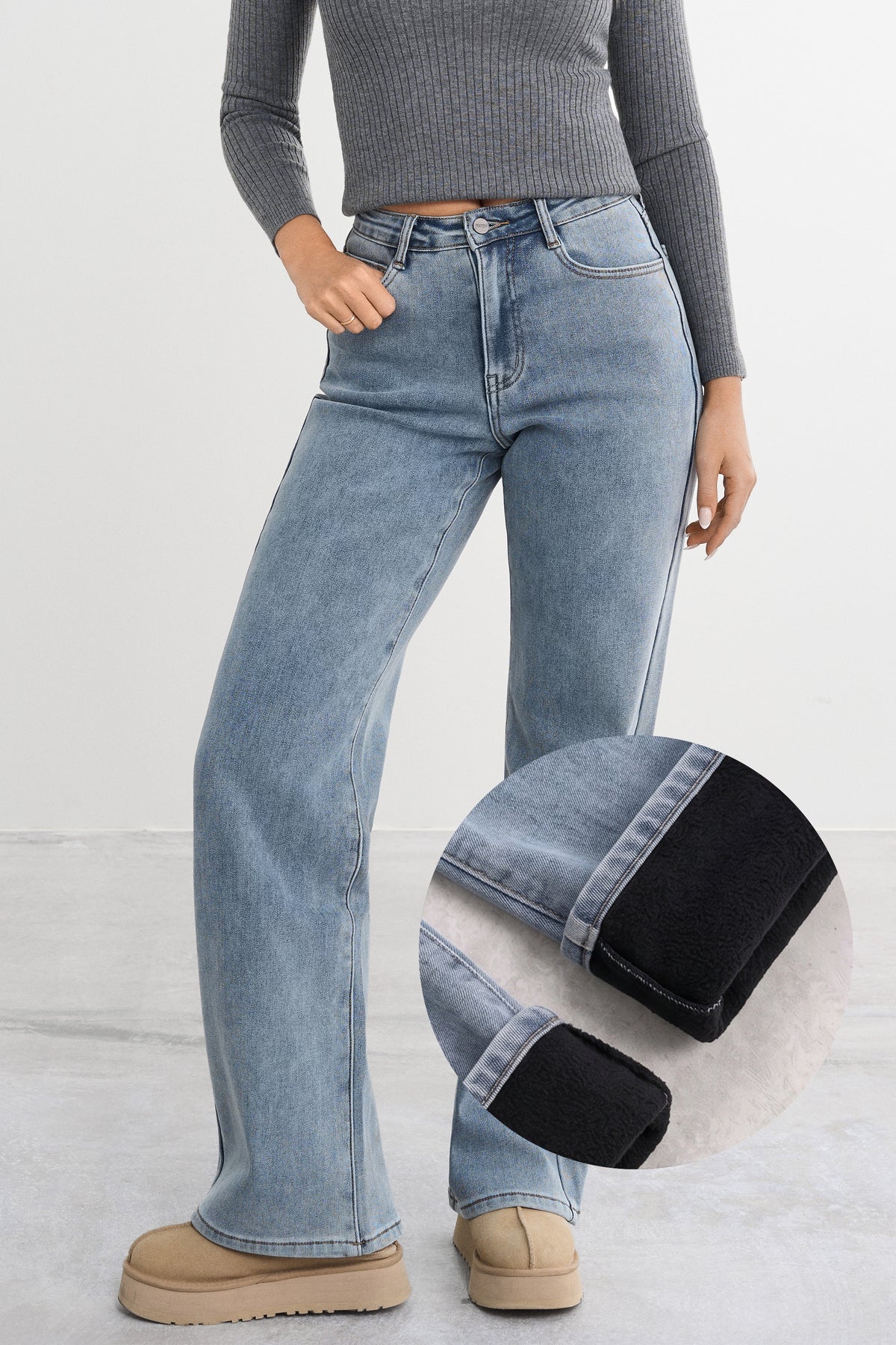 Warmhoudende Baggy Jeans